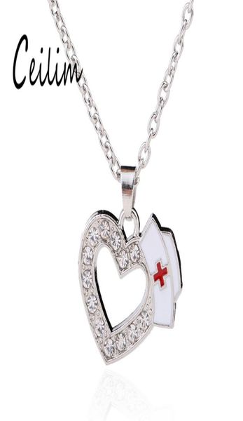 new fashion medical jewelry nurse cap charms crystal love heart pendant necklaces white enamel red cross sign medicine school stud5646230, Silver
new fashion medical jewelry nurse cap charms crystal love heart pendant necklaces white enamel red cross sign medicine school stud5646230, Silver