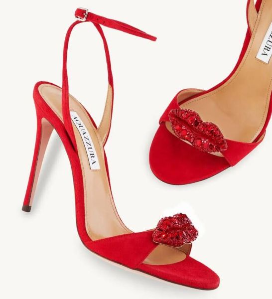 luxury aquazzura kiss me sandals shoes women crystal-embellished lip-shaped ankle strappy high heels gladiator sandalias lady party wedding, Black
luxury aquazzura kiss me sandals shoes women crystal-embellished lip-shaped ankle strappy high heels gladiator sandalias lady party wedding, Black