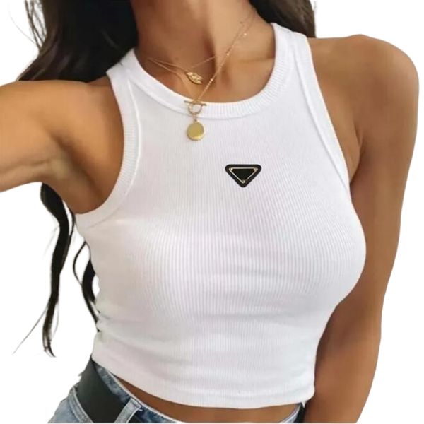 women's tanks camis women designer tees wide shoulder strap vest sleeveless triangular letter badge t-shirt summer short, White
women's tanks camis women designer tees wide shoulder strap vest sleeveless triangular letter badge t-shirt summer short, White