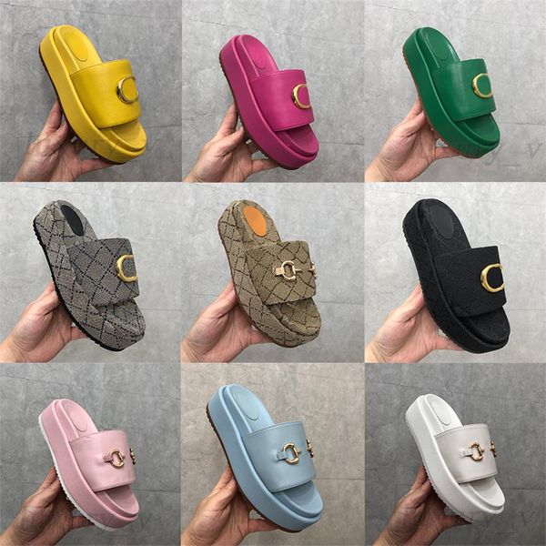 designer women slippers platform rubber slides wedge canvas sandals leather embroidery slides luxury thick bottom slippers, Black
designer women slippers platform rubber slides wedge canvas sandals leather embroidery slides luxury thick bottom slippers, Black