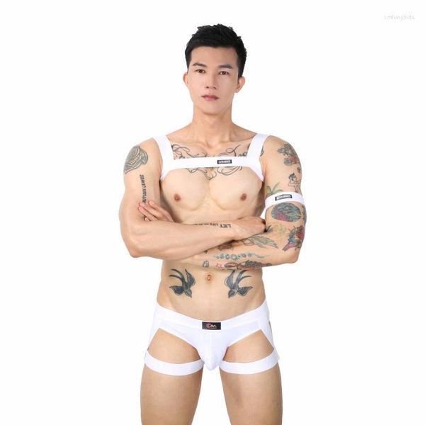 catsuit costumes men halter neck elastic body chest harness belts with jockstrap thongs bodysuit lingerie for night club costume, Black
catsuit costumes men halter neck elastic body chest harness belts with jockstrap thongs bodysuit lingerie for night club costume, Black