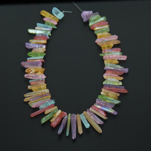 crystal strand natural titanium rainbow crystal quartz slice slab beads pendants,colorful drilled graduated quartz stone supplies
crystal strand natural titanium rainbow crystal quartz slice slab beads pendants,colorful drilled graduated quartz stone supplies
