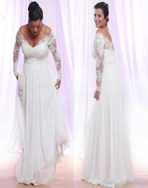 long sleeves plus size wedding dresses modest vneck applique beach country wedding gowns off the shoulder bridal gowns vestido de4725626, White
long sleeves plus size wedding dresses modest vneck applique beach country wedding gowns off the shoulder bridal gowns vestido de4725626, White