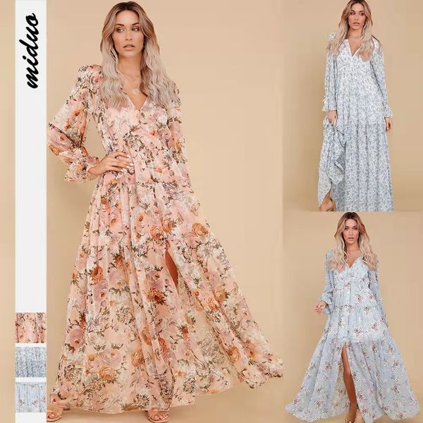 long dress floral print deep v neck ruffles spring autumn bohemian beach chiffon ladies cardigan maxi dress women clothes, Black;gray
long dress floral print deep v neck ruffles spring autumn bohemian beach chiffon ladies cardigan maxi dress women clothes, Black;gray