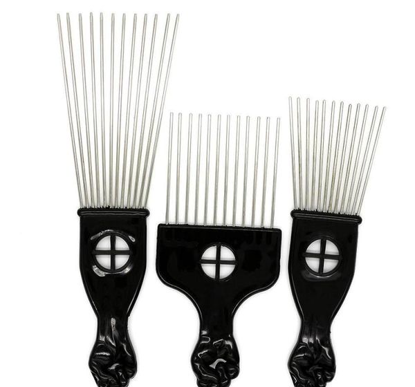 brushes black plast handle brush stianless steel wide teeth metal hair pick afro comb with fist rueqb yo4nq2018655, Silver
brushes black plast handle brush stianless steel wide teeth metal hair pick afro comb with fist rueqb yo4nq2018655, Silver