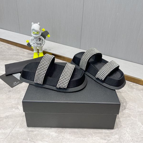 women summer slippers luxury designer crystal slippers flat platform slides design shoes solid colors leisure runway oiutfit female feetwear, Black
women summer slippers luxury designer crystal slippers flat platform slides design shoes solid colors leisure runway oiutfit female feetwear, Black