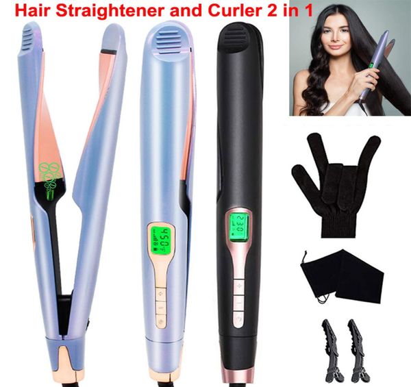 hair straightener and curler 2 in 1 professional flat iron curling iron dual voltage fast hair straightening irons with digital lc1850419, Black
hair straightener and curler 2 in 1 professional flat iron curling iron dual voltage fast hair straightening irons with digital lc1850419, Black