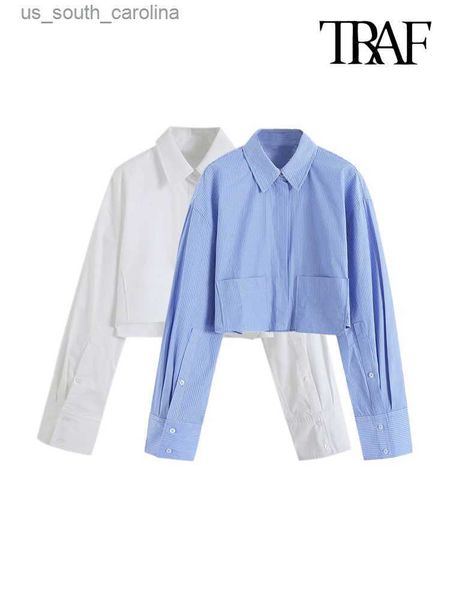 traf women fashion patch pockets cropped poplin shirts vintage long sleeve button-up female blouses blusas chic l230522, White
traf women fashion patch pockets cropped poplin shirts vintage long sleeve button-up female blouses blusas chic l230522, White