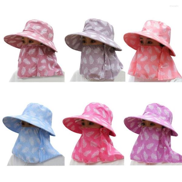 Image of Cycling Caps Women Wide Brim Summer Outdoor Visor Sun Hat Protective Cover UV Protection Hats