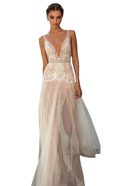 backless gali karten wedding dresses v neck split lace bridal gowns flora length plus size a line wedding dress, White
backless gali karten wedding dresses v neck split lace bridal gowns flora length plus size a line wedding dress, White