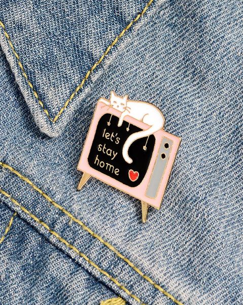let039s stay home letters enamel cat tv lapel pins badges phrase brooches gifts for women men fashion pins whole jewelry9532066, Gray
let039s stay home letters enamel cat tv lapel pins badges phrase brooches gifts for women men fashion pins whole jewelry9532066, Gray