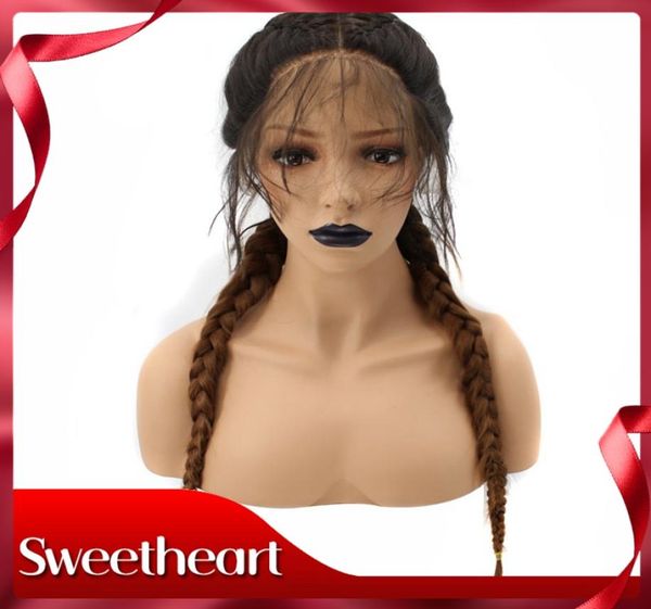 sweetheart brown ombre dark roots long double braids high temperature fiber synthetic braided lace front wig with baby hair women 8731820, Black
sweetheart brown ombre dark roots long double braids high temperature fiber synthetic braided lace front wig with baby hair women 8731820, Black