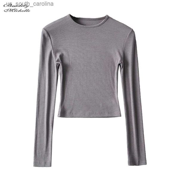 bradely michelle 2023 women clothing elastic cotton crop casual solid o-neck long-sleeve t-shirt l230522, White
bradely michelle 2023 women clothing elastic cotton crop casual solid o-neck long-sleeve t-shirt l230522, White