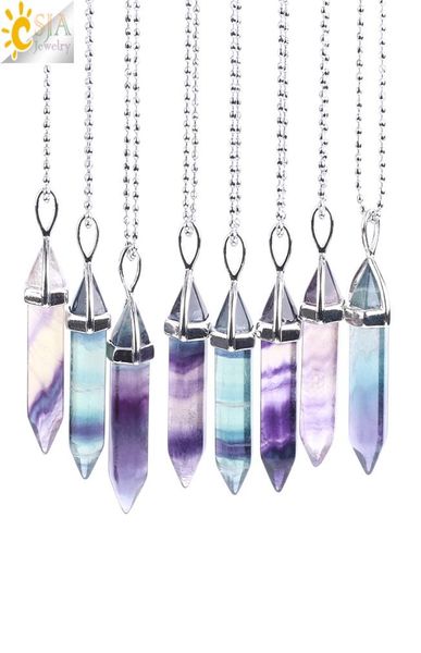 csja multi colored natural fluorite gemstone healing point hexagonal pillar charms pendant necklaces reiki meditation jewel4818833, Silver
csja multi colored natural fluorite gemstone healing point hexagonal pillar charms pendant necklaces reiki meditation jewel4818833, Silver