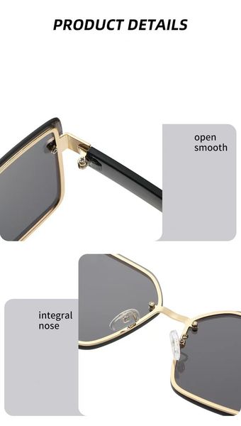 new square large frame sunglasses, european and american trend, personalized women's uv resistant sunglasses, White;black
new square large frame sunglasses, european and american trend, personalized women's uv resistant sunglasses, White;black