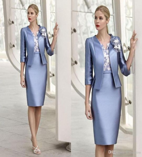 elegant appliqued mother of the bride dresses with jacket v neck knee length custom made wedding guest dress formal party gowns2313532, Black;red
elegant appliqued mother of the bride dresses with jacket v neck knee length custom made wedding guest dress formal party gowns2313532, Black;red
