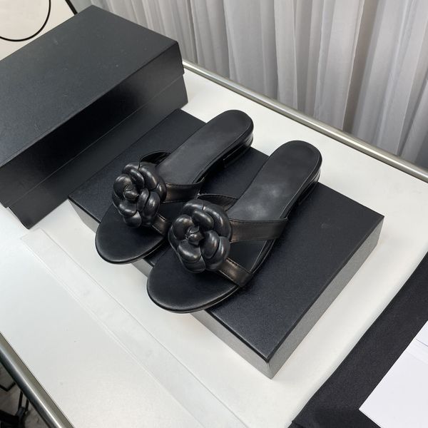 women summer slippers luxury designer genuine leather slippers low heels flower slides shoes roman vacation runway oiutfit female feetwear z, Black
women summer slippers luxury designer genuine leather slippers low heels flower slides shoes roman vacation runway oiutfit female feetwear z, Black
