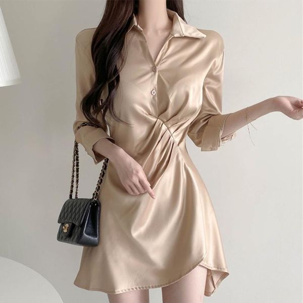 dresses women korean pleated irregular dress mini aline high waist elegant long sleeve slim dresses summer short vestidos female, Black;gray
dresses women korean pleated irregular dress mini aline high waist elegant long sleeve slim dresses summer short vestidos female, Black;gray
