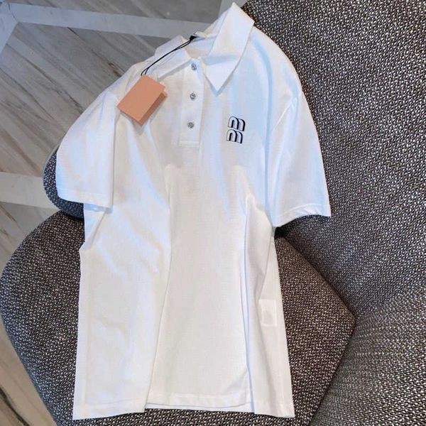 high version original miu polo shirt designer short sleeve womens cotton pullover tee letter printed sweatshirt loose women clothing, White
high version original miu polo shirt designer short sleeve womens cotton pullover tee letter printed sweatshirt loose women clothing, White