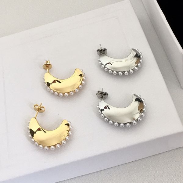 new moon shaped earrings feminine style smooth brass gold plated pearl earrings luxury jewelry e3002, Golden;silver
new moon shaped earrings feminine style smooth brass gold plated pearl earrings luxury jewelry e3002, Golden;silver