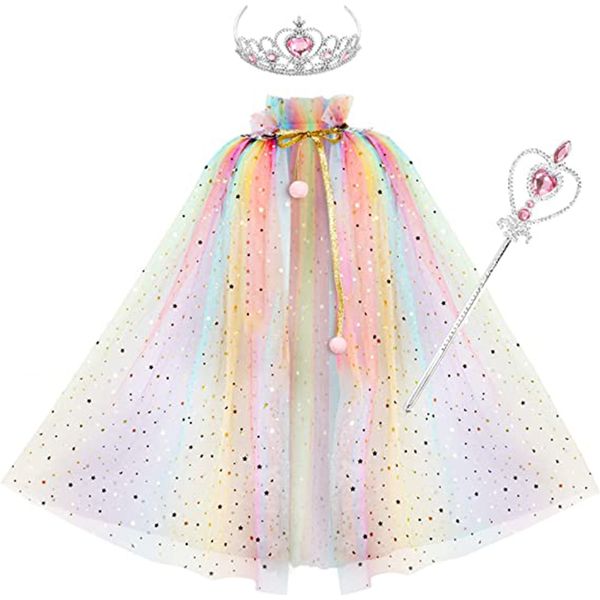 princess cape set 3 pieces girls princess cloak with tiara crown, wand for little girls dress up with accessories dress up clothes for toddl, Red;brown
princess cape set 3 pieces girls princess cloak with tiara crown, wand for little girls dress up with accessories dress up clothes for toddl, Red;brown