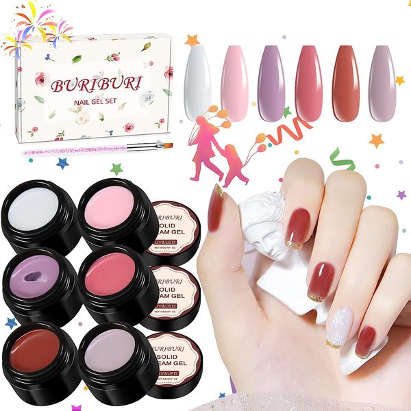 buriburi 6 colors solid gel nail polish set with nail art brush for home nail salon manicure gtyzs6, Red;pink
buriburi 6 colors solid gel nail polish set with nail art brush for home nail salon manicure gtyzs6, Red;pink