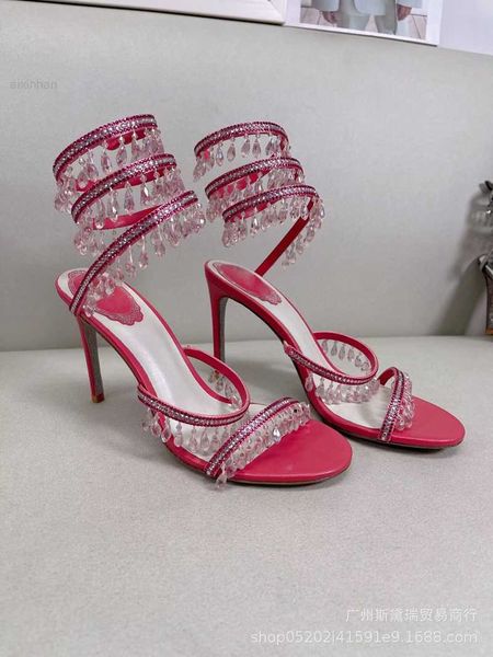23 spring/summer new fairy style crystal pendant thick sandals fashion rhinestone wrapped open toe high heel shoes, Black
23 spring/summer new fairy style crystal pendant thick sandals fashion rhinestone wrapped open toe high heel shoes, Black