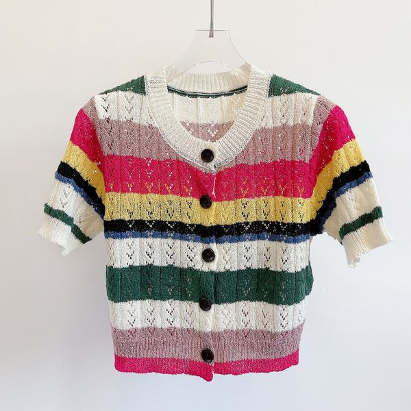 602 xl 2023 summer sweaters women's cardigan sweater red black striped crew neck short sleeve brand same style women's yl, White;black
602 xl 2023 summer sweaters women's cardigan sweater red black striped crew neck short sleeve brand same style women's yl, White;black