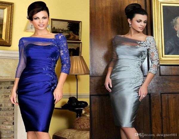 201 elegant silver kneelength sheath mother of the bride dresses offshoulder lace 34 long sleeves short evening gowns new gowns5624020, Black;red
201 elegant silver kneelength sheath mother of the bride dresses offshoulder lace 34 long sleeves short evening gowns new gowns5624020, Black;red