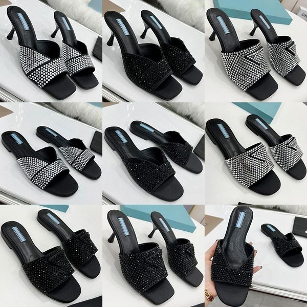 square leather slippers luxury designer sandals women's new silk platform shoes rhinestone high heels fashion elegant party shoes summe, Black
square leather slippers luxury designer sandals women's new silk platform shoes rhinestone high heels fashion elegant party shoes summe, Black