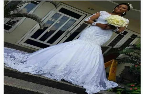 african mermaid wedding dresses lace appliques plus size wedding dress illusion long sleeves bridal gowns vestidos de novia2732435, White
african mermaid wedding dresses lace appliques plus size wedding dress illusion long sleeves bridal gowns vestidos de novia2732435, White