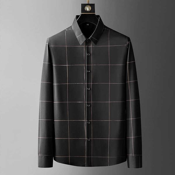 new spring plaid shirt men's longsleeved ironfit men's shirt n, White;black