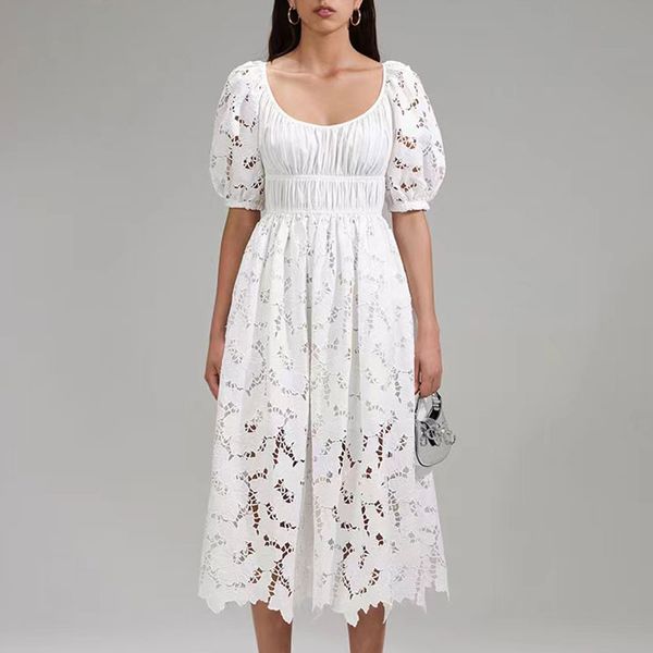 2023 designer summer dress medium length floral hollowed out lace embroidered umbrella shaped dress women designer robes clothing, Black;gray
2023 designer summer dress medium length floral hollowed out lace embroidered umbrella shaped dress women designer robes clothing, Black;gray