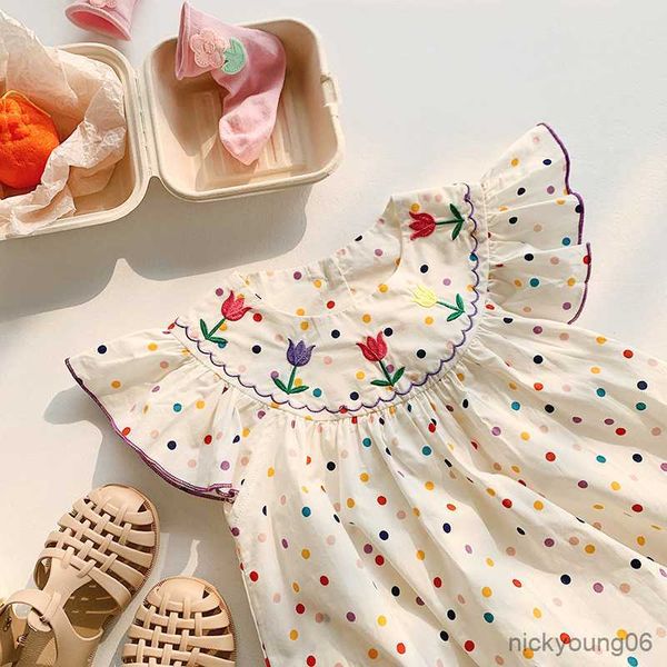 girl's dresses 2023 summer girl's dress fly sleeve princess colorful dot flower embroidered children's clothing r230607, Red;yellow
girl's dresses 2023 summer girl's dress fly sleeve princess colorful dot flower embroidered children's clothing r230607, Red;yellow