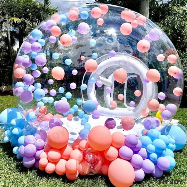 Image of 3m Outdoor Rental Camping Clear Transparent Inflatable Crystal Bubble Tent Inflatable Bubble Dome Tent With Tunnel with blower free ship to your door