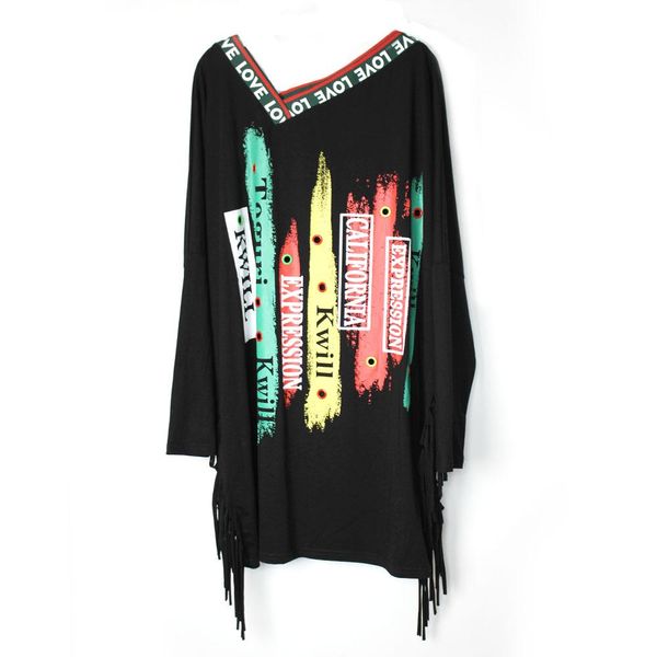 t-shirt punk rock spring autumn new fashion print full sleevee cotton tassel big size tshirt women clothing, White
t-shirt punk rock spring autumn new fashion print full sleevee cotton tassel big size tshirt women clothing, White