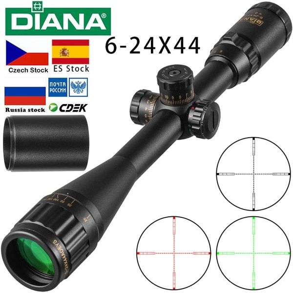 diana 6-24x44 hunting tactical optics cross red light rifle scope green red illuminated sniper rifle scope airsoft air
diana 6-24x44 hunting tactical optics cross red light rifle scope green red illuminated sniper rifle scope airsoft air