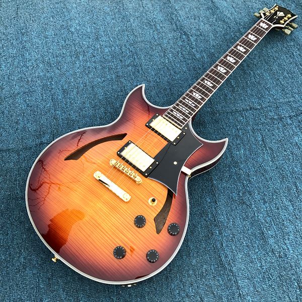 2023 dark sunburst flame maple & back 335 electric guitar, gold hardware, hollow body jazz electric guitar, ing
2023 dark sunburst flame maple & back 335 electric guitar, gold hardware, hollow body jazz electric guitar, ing