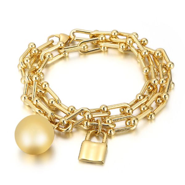18k gold bangle bracelet chain lock round ball thick love designer women men couple fashion designer wedding party thanksgiving day valentin, Black
18k gold bangle bracelet chain lock round ball thick love designer women men couple fashion designer wedding party thanksgiving day valentin, Black
