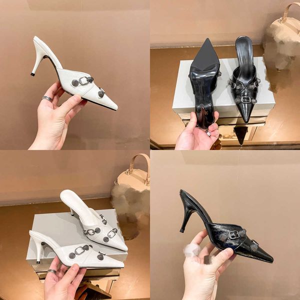 cagole lambskin leather mules sandals stud buckle embellished shoes rivets slip on pointed toes stiletto heel women's luxury designer s, Black
cagole lambskin leather mules sandals stud buckle embellished shoes rivets slip on pointed toes stiletto heel women's luxury designer s, Black