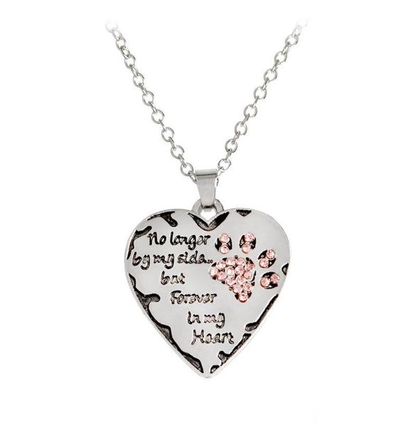 no longer by my side forever in my heart handstamped dog print paw claw crystal heart shaped pendant necklace dog lovers jewelry4333175, Silver
no longer by my side forever in my heart handstamped dog print paw claw crystal heart shaped pendant necklace dog lovers jewelry4333175, Silver