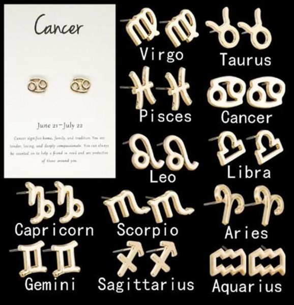 fashion 12 constellation earring classic silver gold zodiac sign stud earrings jewelry with gift card dhl 1805340, Golden;silver
fashion 12 constellation earring classic silver gold zodiac sign stud earrings jewelry with gift card dhl 1805340, Golden;silver