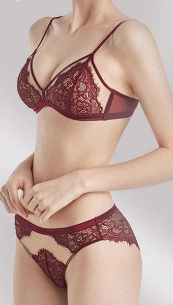 thin small bra breathable and bra set lace bra no steel ring french triangular cup, Red;black
thin small bra breathable and bra set lace bra no steel ring french triangular cup, Red;black