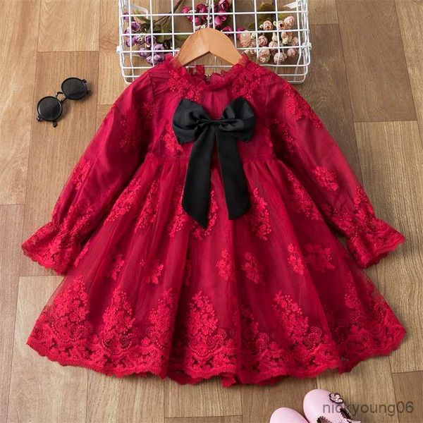 girl's dresses bow cute baby princess for girls full sleeve autumn kids birthday wedding party clothes children winter clothing r230607, Red;yellow
girl's dresses bow cute baby princess for girls full sleeve autumn kids birthday wedding party clothes children winter clothing r230607, Red;yellow