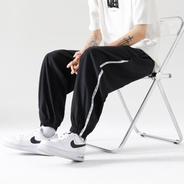 pants men's lightweight sweatpants oversized side striped wide leg joggers male sports trousers streetwear casual loose pants, Black
pants men's lightweight sweatpants oversized side striped wide leg joggers male sports trousers streetwear casual loose pants, Black