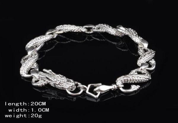 925 sterling silver dragon chain bracelet 10mm x20cm cool street style fashion jewelry christmas gifts low 2398633, Golden;silver
925 sterling silver dragon chain bracelet 10mm x20cm cool street style fashion jewelry christmas gifts low 2398633, Golden;silver