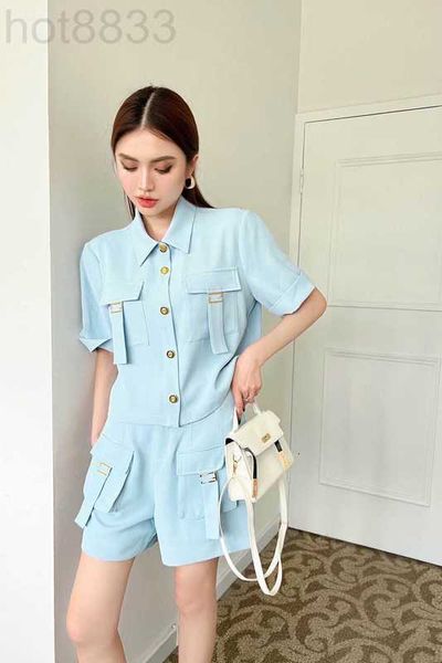 women's two piece pants designer 2023 spring/summer new polo set double pocket design short sleeve shorts age-reducing girly suit, White
women's two piece pants designer 2023 spring/summer new polo set double pocket design short sleeve shorts age-reducing girly suit, White