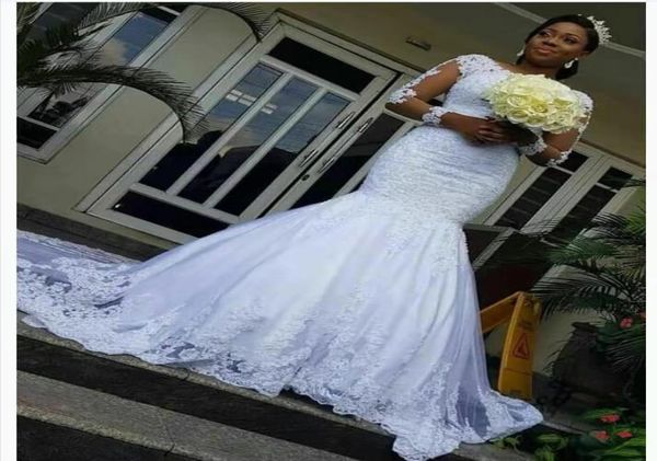 african mermaid wedding dresses lace appliques plus size wedding dress illusion long sleeves bridal gowns vestidos de novia7204937, White
african mermaid wedding dresses lace appliques plus size wedding dress illusion long sleeves bridal gowns vestidos de novia7204937, White