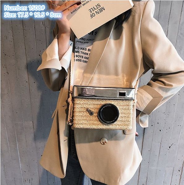 wholesale ladies shoulder bags 2 colors small fresh personality camera box bag summer straw fashion beach handbag street fashion woven mobile phone coin purse, Brown-1508#
wholesale ladies shoulder bags 2 colors small fresh personality camera box bag summer straw fashion beach handbag street fashion woven mobile phone coin purse, Brown-1508#