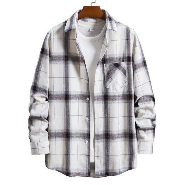 long sleeve men's thick flannel shirt jacket aw diomound cutting pockets men's shirt qxdl, White;black
long sleeve men's thick flannel shirt jacket aw diomound cutting pockets men's shirt qxdl, White;black